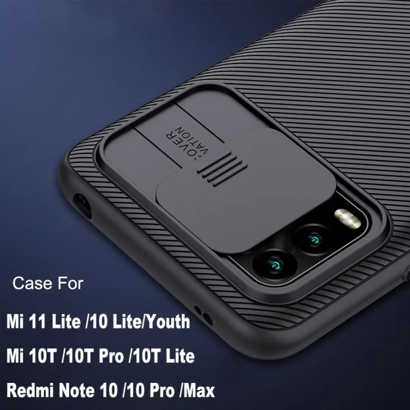 

Xiaomi Redmi Note 10 Pro Case Mi 10T Pro MI 11 Lite 10S Slide Lens Case