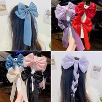 1pc new fashion ribbon bow with clips elegant double layer bowknot hairpins hair clip for women girls headwear hair accessories
