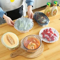 50pcs bowl lid clear dustproof bowl cover food fresh keeping sealed film bag disposable fresh keeping bag with plastic wrap