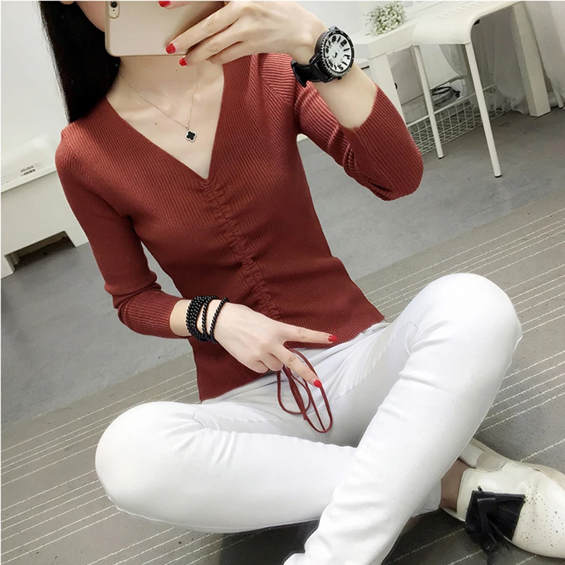 

Harteen 2021 New Autumn Winter Korean Fashionable Knitted Long Sleeves Womens Clothes All-Match Slim Office Lady Sweater Femme