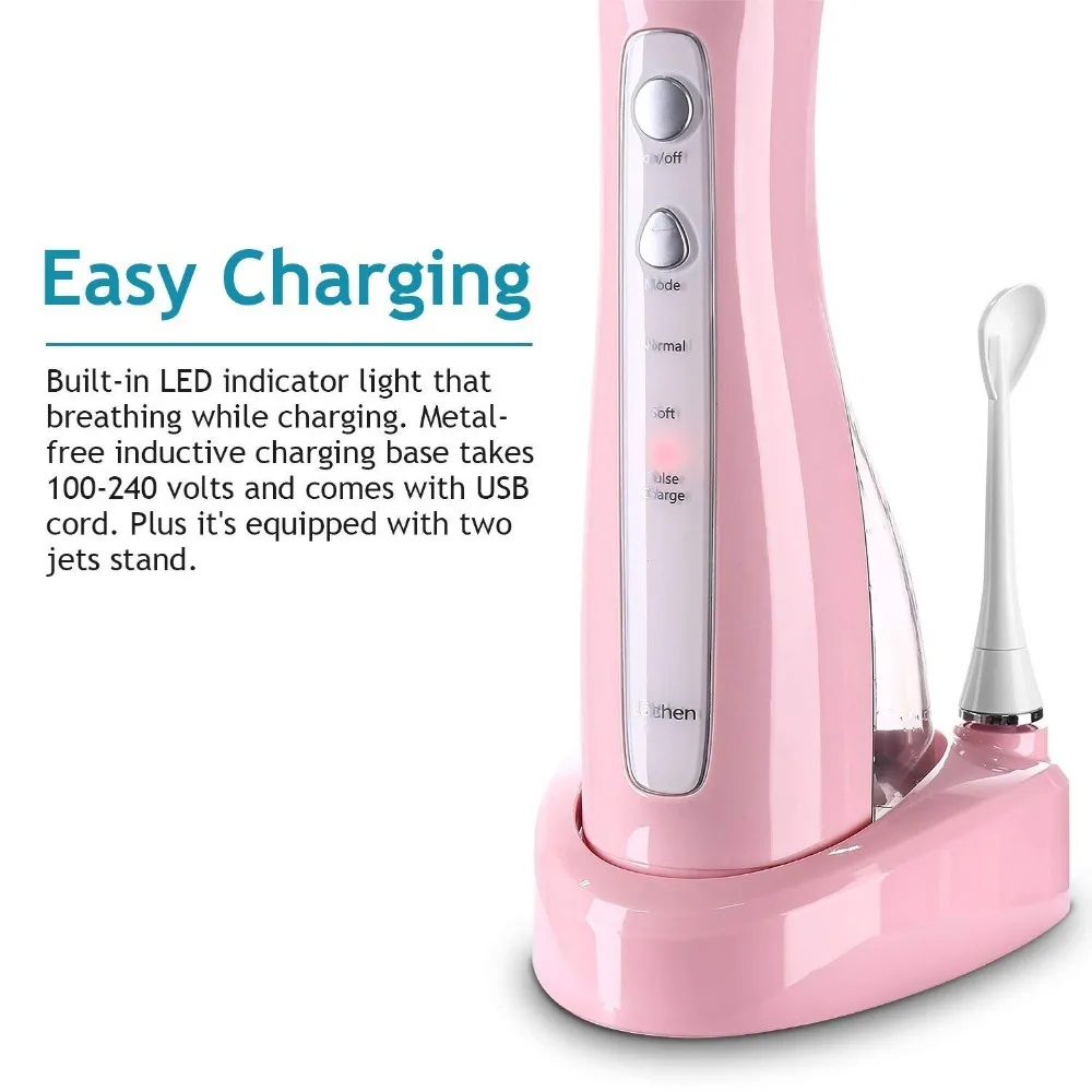 Lachen-WF8801 ирригатор для полости рта 300 мл резервуар для воды USB Rechargeabl водный Флоссер портативный стоматологический водонепроницаемый очиститель зубов 5 струйных наконечников