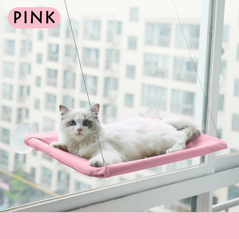 

Cat Hammock Comfortable Sunbathing Lounger Seat Window Pet Hanging Beds Kitten Soft Removable Cute Pet Seat Bed Hammock For Cats
