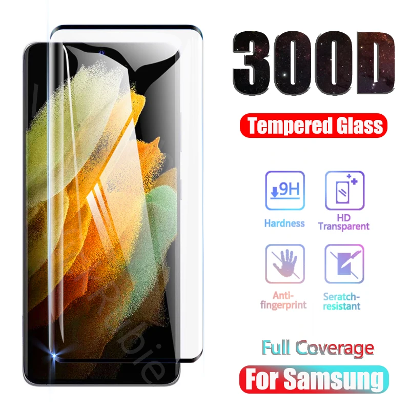 

300D Screen Protector For Samsung Galaxy S21 Plus Note 20 Ultra Tempered Glass On S20 Plus S10 Note 10 S9 S8 S 21 20 10 E Film