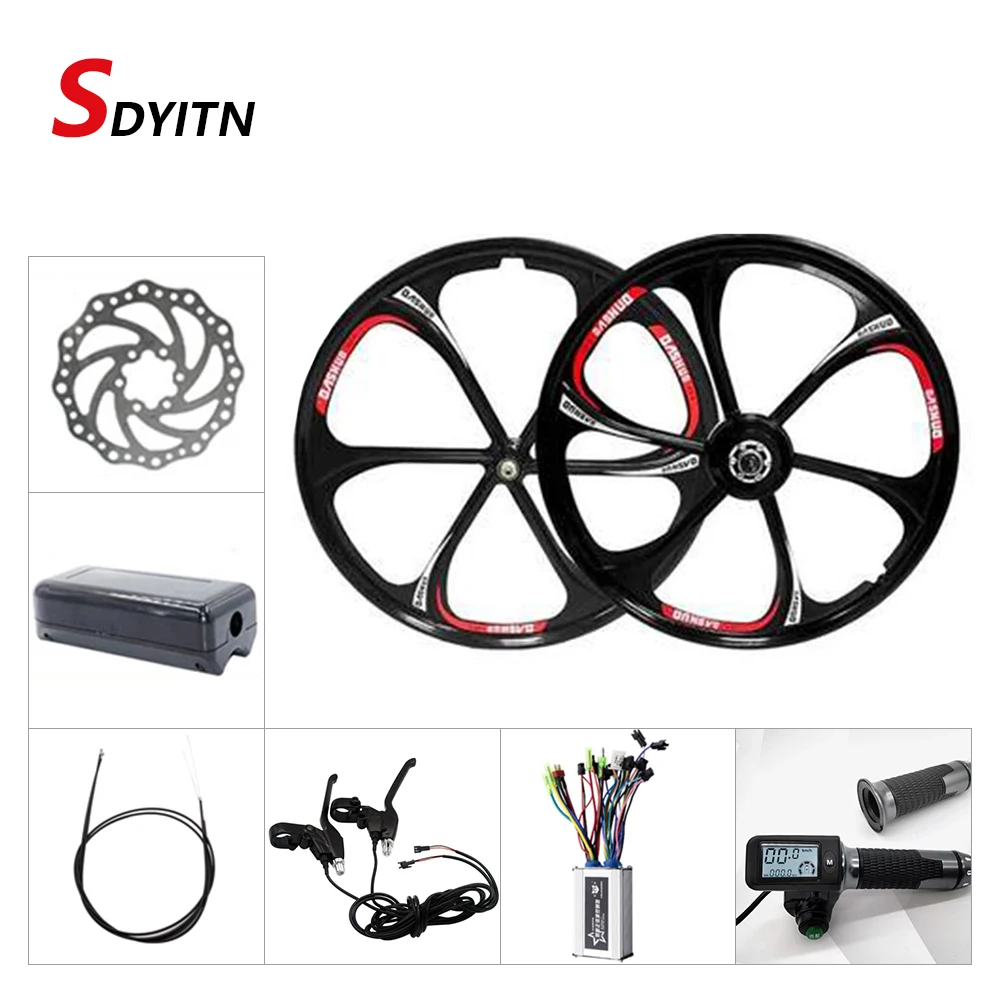 3 ножа SDYITN 20/24/26 дюйма 6 ножей 10 интегрированный мотор с втулкой 36V48V350W