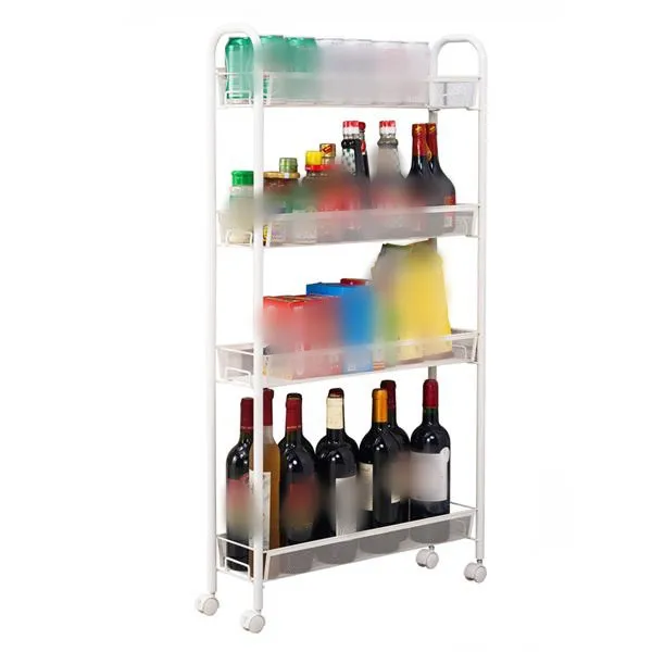 4-Tier Storage Shelves Mesh Style Four Layers Removable Cart Home Kitchen Supplies | Мебель