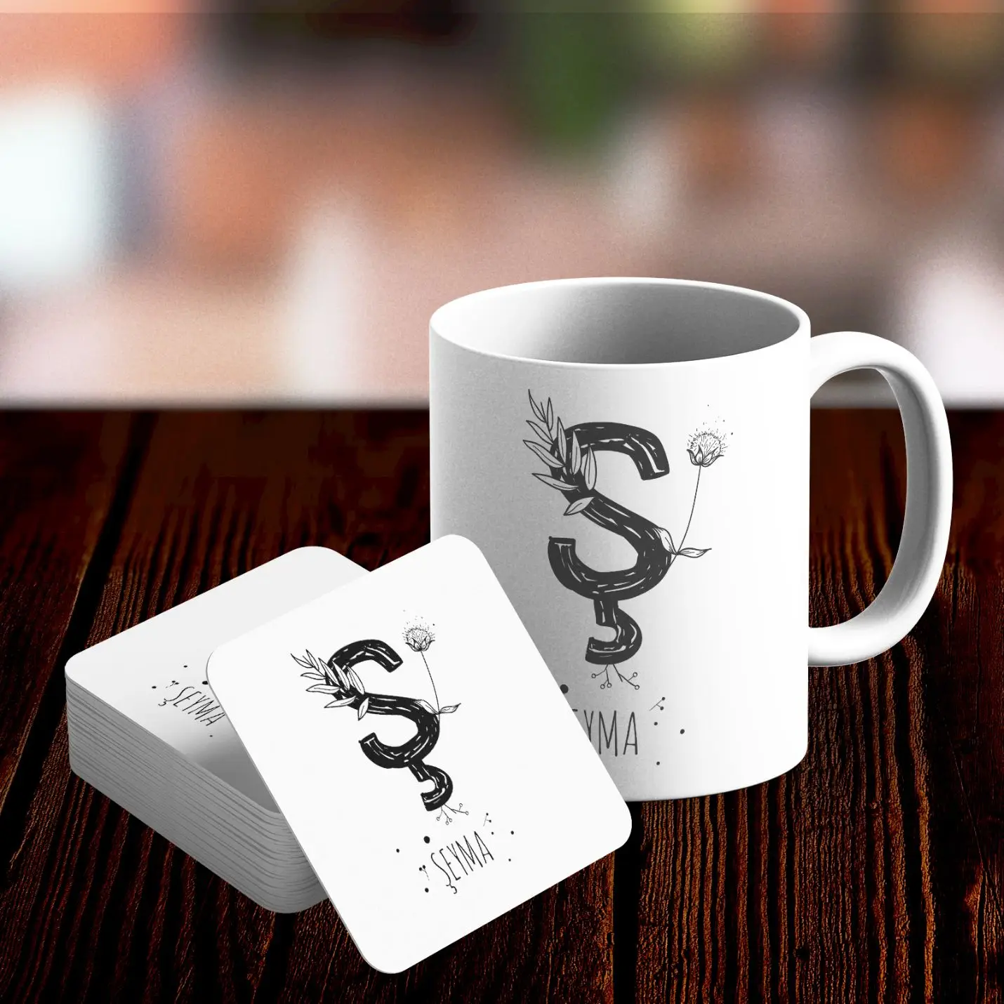 

Personalized Is Mug and Cup Mat-ve
