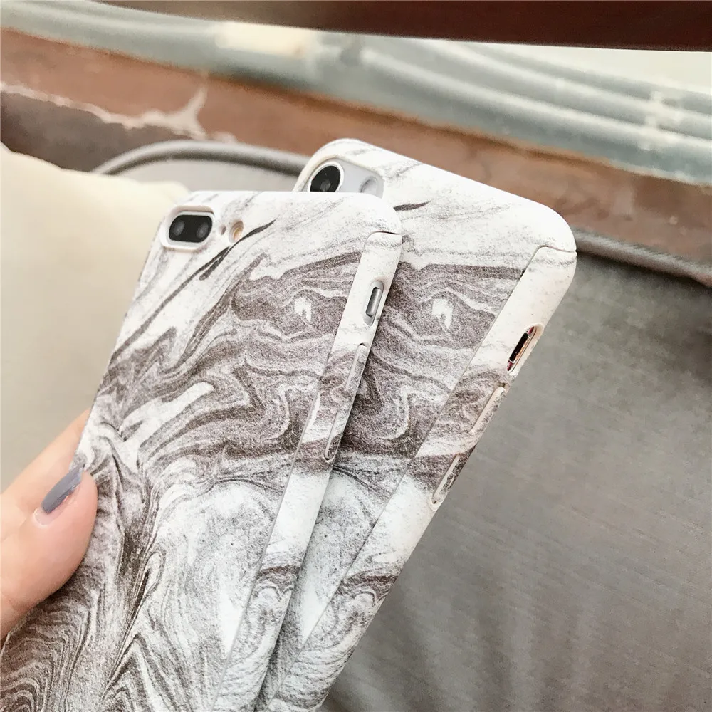 Роскошный Мраморный чехол с полным покрытием 360 градусов для iPhone 7 8 6 6s Plus XS Max XR X