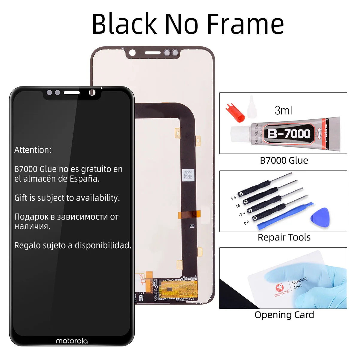 Black Дисплей для Motorola Moto One power lcd XT1942, сенсорный экран, дигитайзер для Motorola One, запасные части для ЖК-дисплея - Цвет: Black
