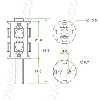 Светодиодная лампа G4 башня 9LED 5050 для кукурузы 1 6 Вт g4 180 198lm тонкая сделай сам 5