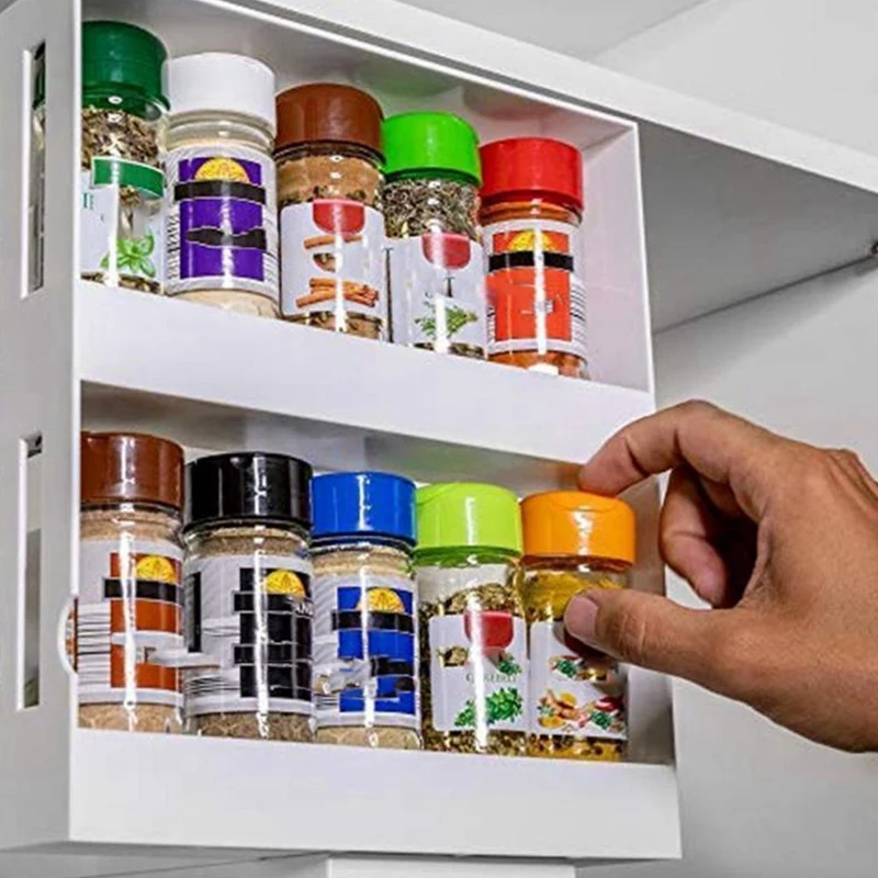 

New-Multi-Functional Storage Rack Rotating Storage Shelf Seasoning Storage Box Kitchen Spice Organizer Rack