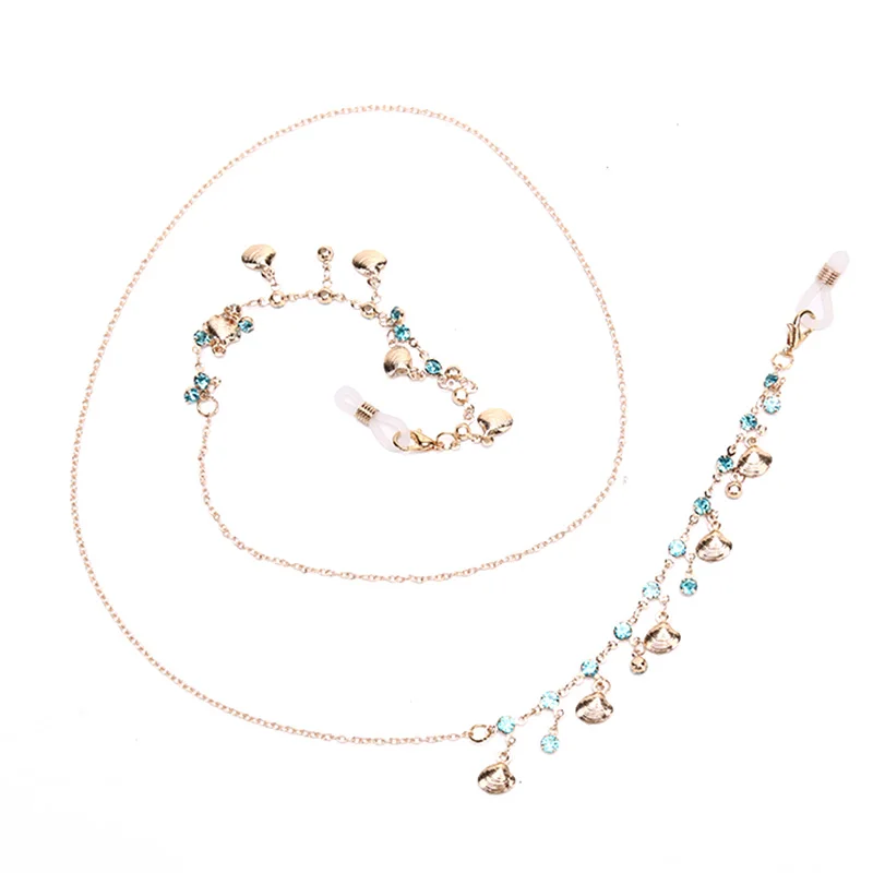 Стразы в виде ракушки цепочка для очков Очки чтения металлические шнурки