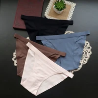 women underwear sexy solid color panties one piece traceless briefs fashion soft comfort panties low waist seamless underpants