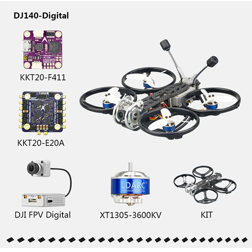 LDARC 4S PNP DJ140 Cinewhoop 2 8 дюймов FPV Drone XT1305 бесщеточный двигатель 4K HD камера видеозапись