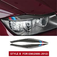 carbon fiber headlights eyebrows eyelids car stickers for bmw e90 3 series 2005 2012 front headlamp eyebrows accessories