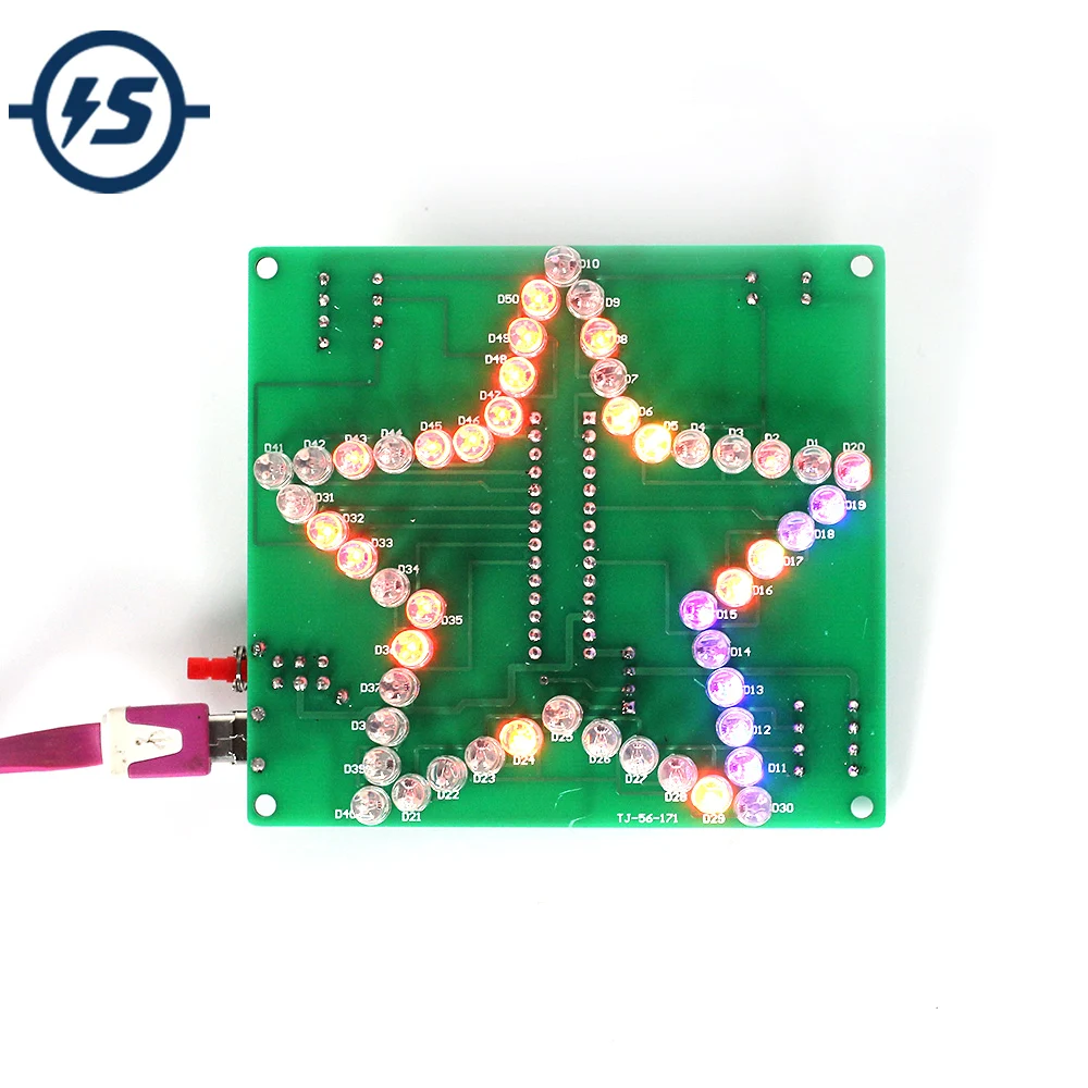 Five-Pointed Star Water Light LED DIY Kit Colorful Glittering Flashing RGB Pentagram | Электронные компоненты и