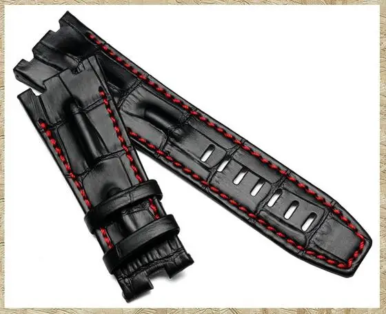 New Free Shipping fit for Audemars 28mm Cattle Skin Genuine Leather Strap+Clasp + Tool for AP DIy Replace