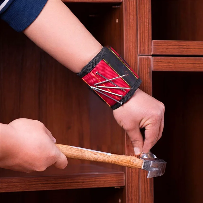 1 шт. магнитный браслет ручные обертывания сумка для инструментов Регулируемый