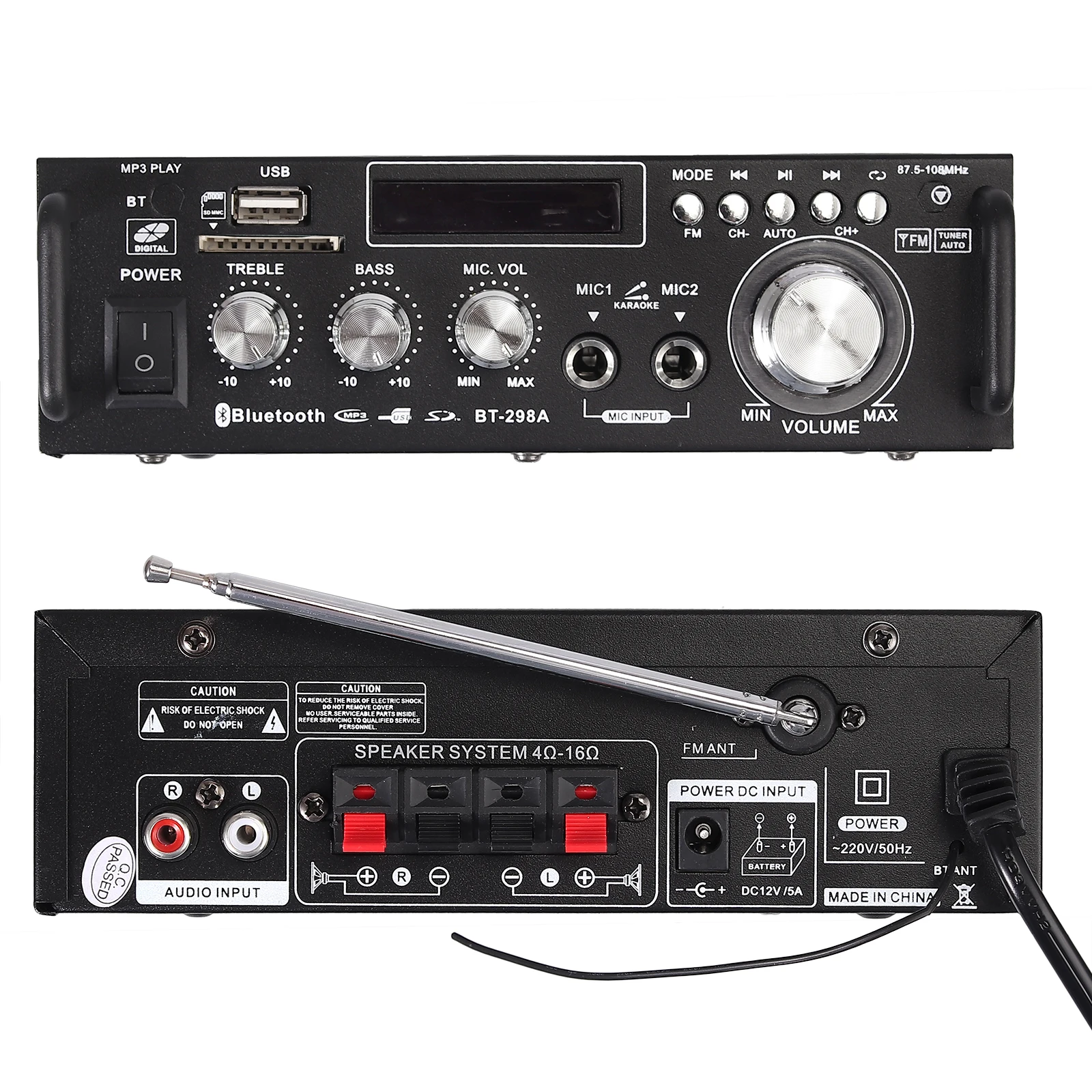ESYNiC 600 Вт Bluetooth стерео усилитель звука для автомобиля дома HiFi Музыка SD FM 300 +