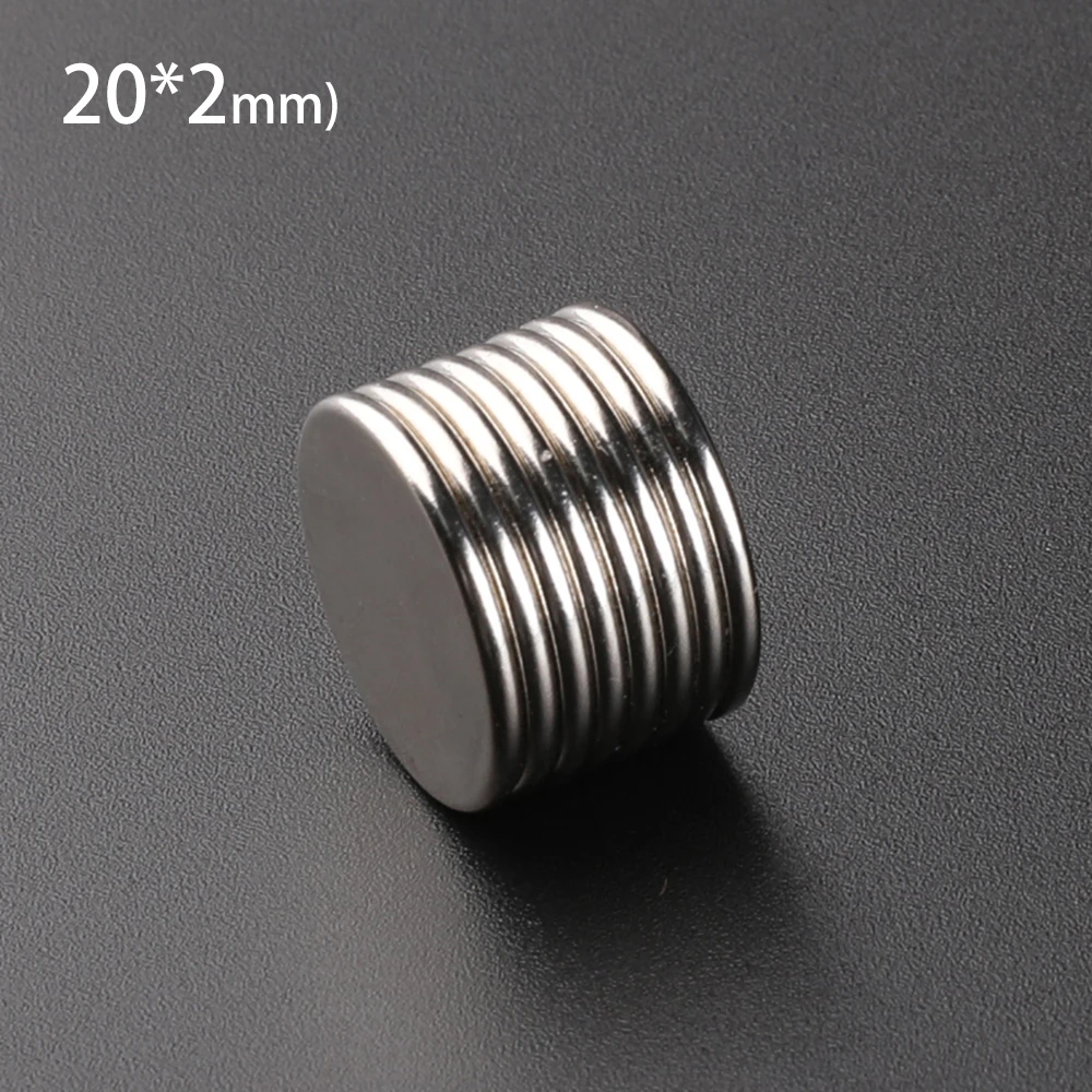 

Круглые супермагниты NdFeB, 100 шт., постоянный редкоземельный магнит на холодильник, круглый тонкий неодимовый магнит, мощный магнит 20x2 20*2