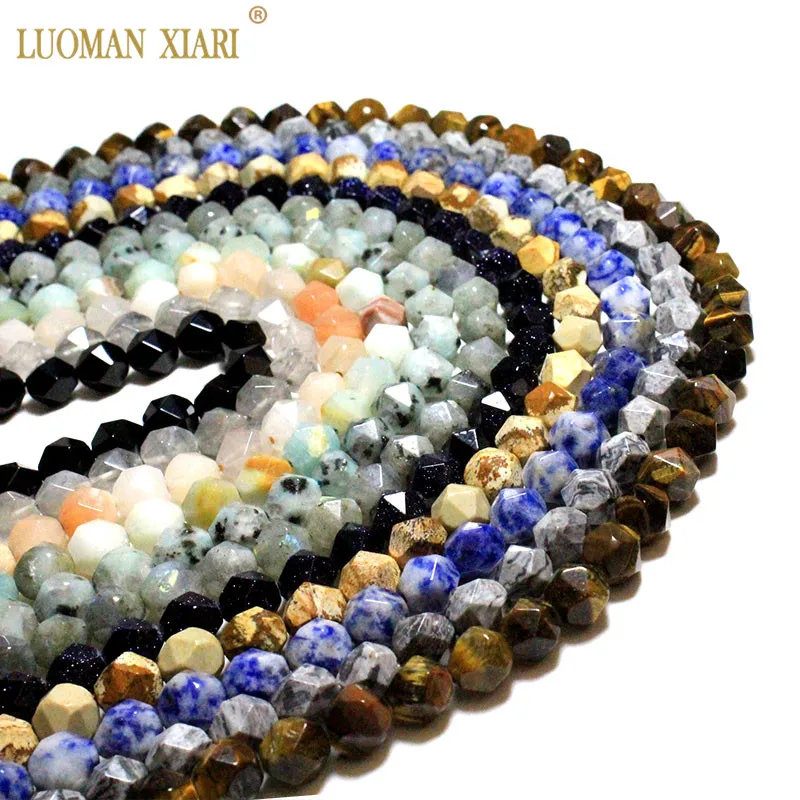 Оптовая продажа большие граненые кварцевые амазонитовые Агаты агалита бусины из