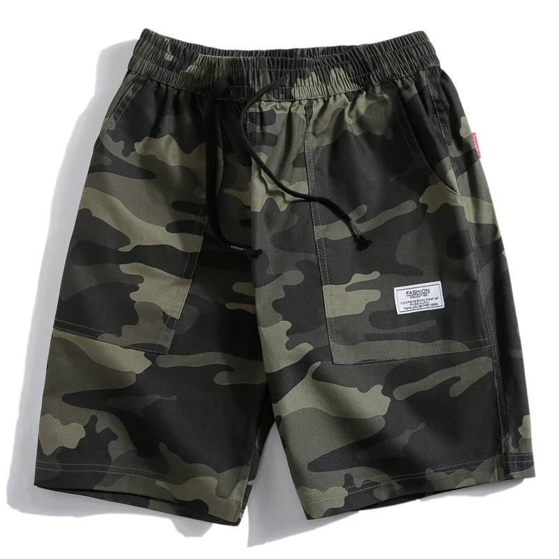 

Stylish Contrast Color Camouflage Vintage Streetwear Shorts Camo Military Style Multiple Men Techwear Overalls Streetwear Shorts