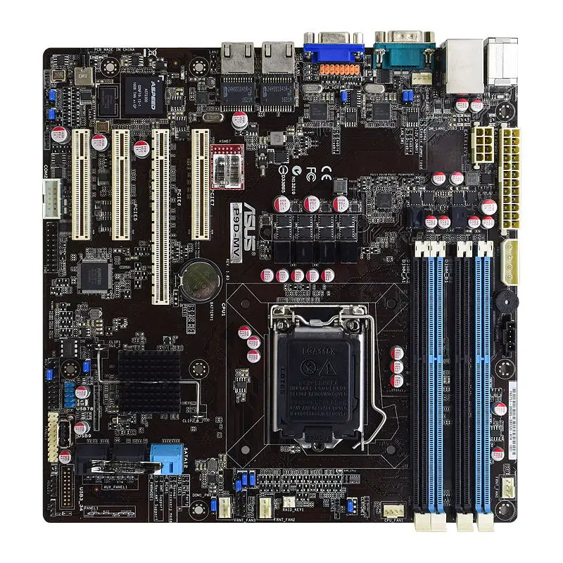 Kaufen P9D-MV Für ASUS Intel C222 LGA 1150 Motherboard Dual Kanal DDR3 Xeon E3-1200 V3 CPU Verwendet Bergbau Motherboard PCI-E X16 3,0 Slot