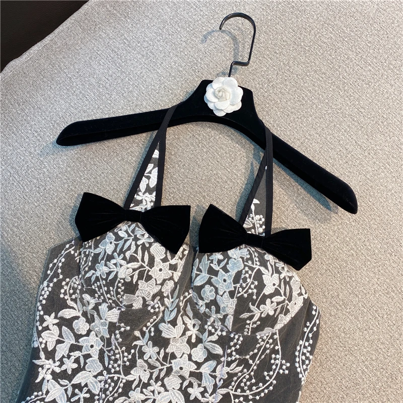 2021 Summer New Korean Style Sweet Bow Vest Sexy Backless Halter Small Shirt Ladies Sexy Camisole Tops