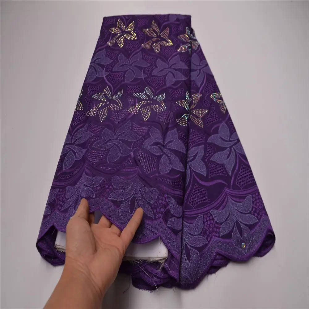 Королевский синий африканский кружевной материал высокого качества вышитые