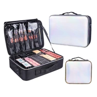 2021 new professional cosmetic bag portable partition large capacity beauty makeup case