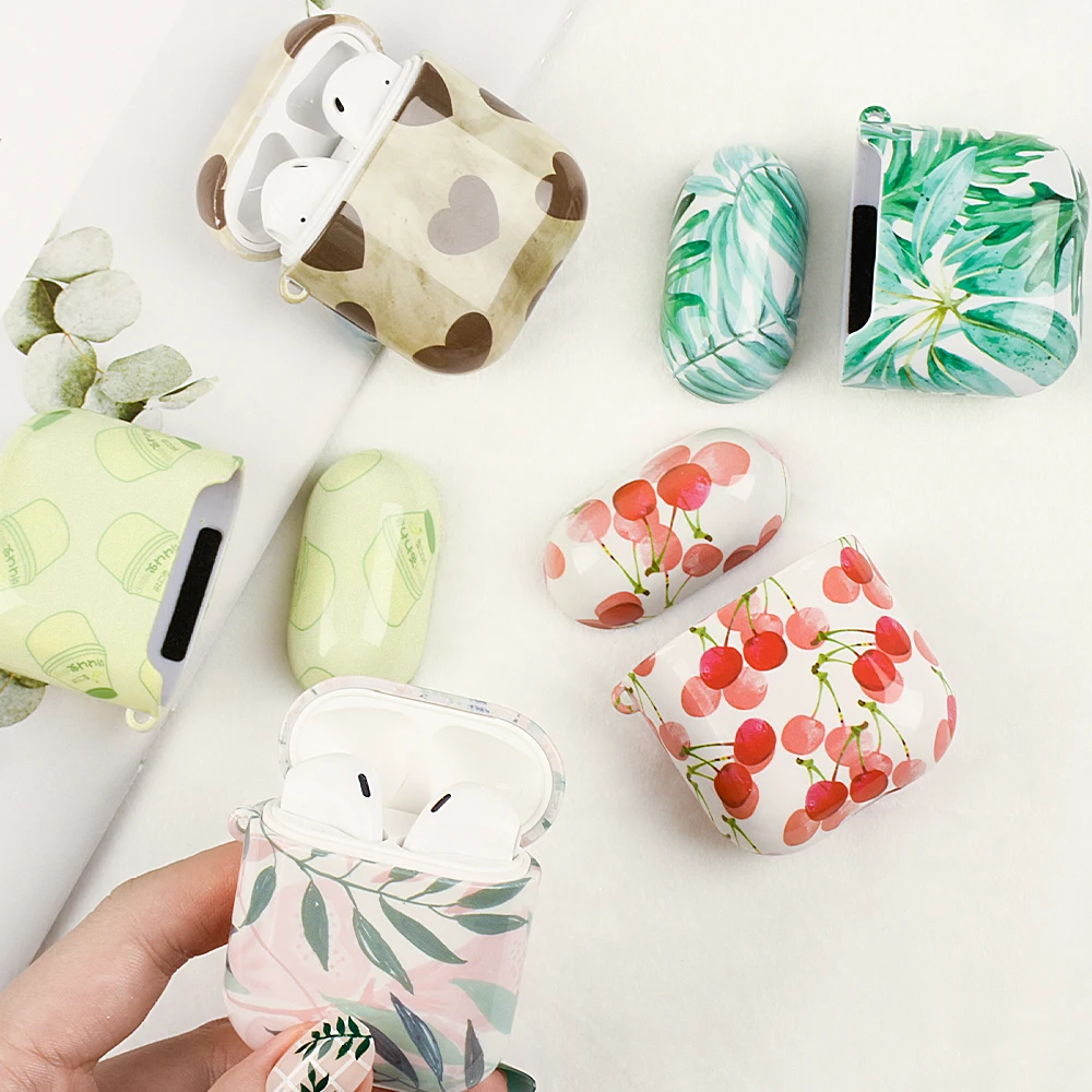 Водные Наклейки жесткий корпус защитный чехол для наушников Airpods 1/2 свежий