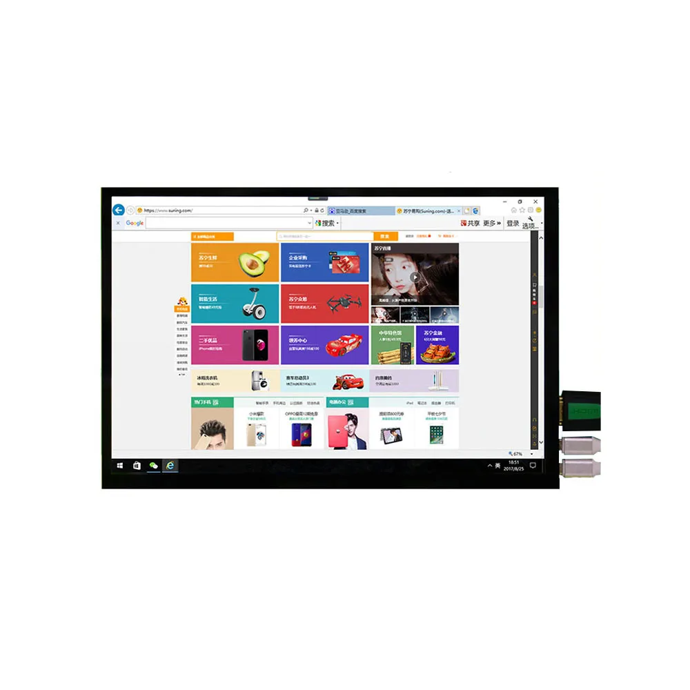 10 1 дюймовый емкостный сенсорный экран дисплея 1280*800 для Raspberry Pi поддержка Windows