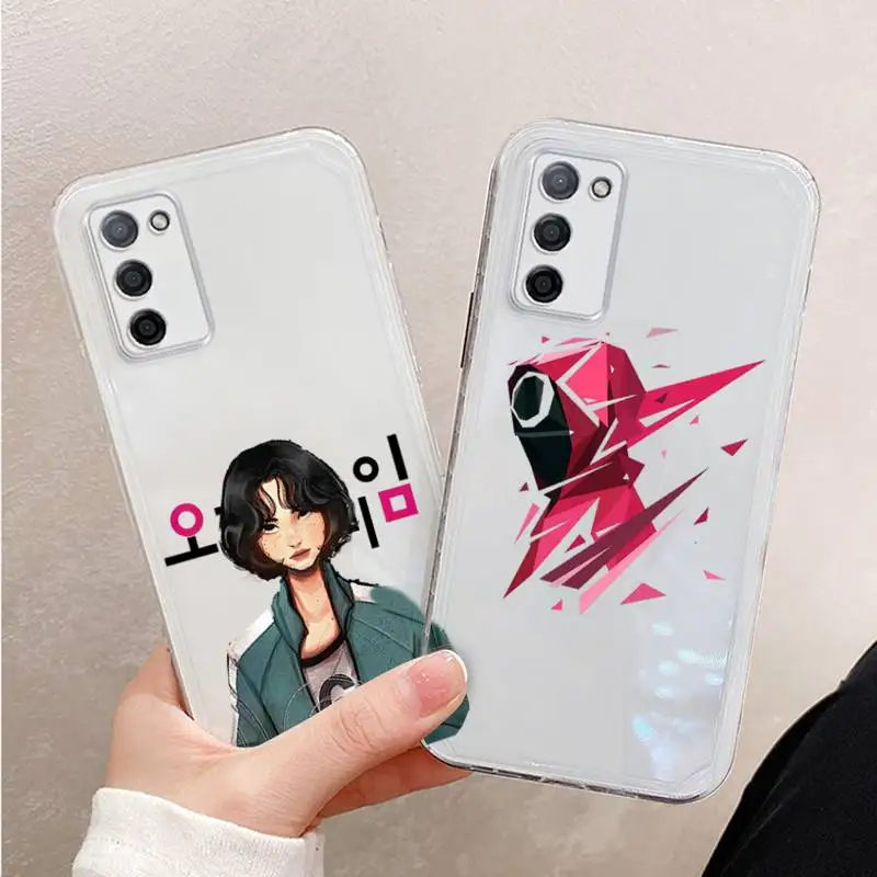 

squid game Phone Case For Xiaomi Mi 11 Ultra Lite 10 Redmi Note 9 8 7 9a K30S K40 Pro Transparent Coque