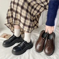 japanese school uniform shoes jk student shoes females round pu leather comfy soft solid ladies lolita platform mary jane shoes