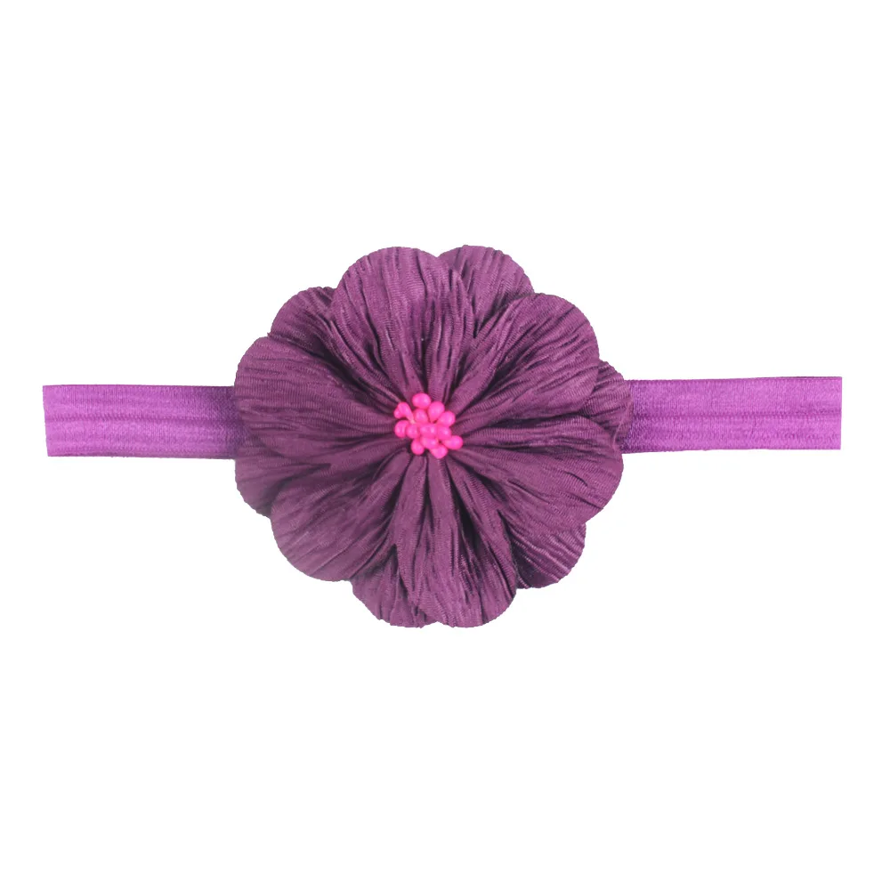 Однотонная повязка на голову мягкий тюрбан с цветком резинка для волос детей