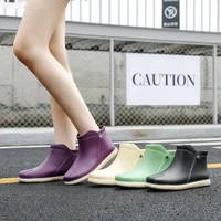 short tube water shoes new female boots fashion wear womens soft rain antiskid summer low cylinder rubber shoes work boots
