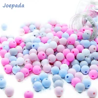 joepada 50pcs 9mm silicone round beads pearl baby teether teething chewed beads silicone bpa free for necklaces pacifier holder