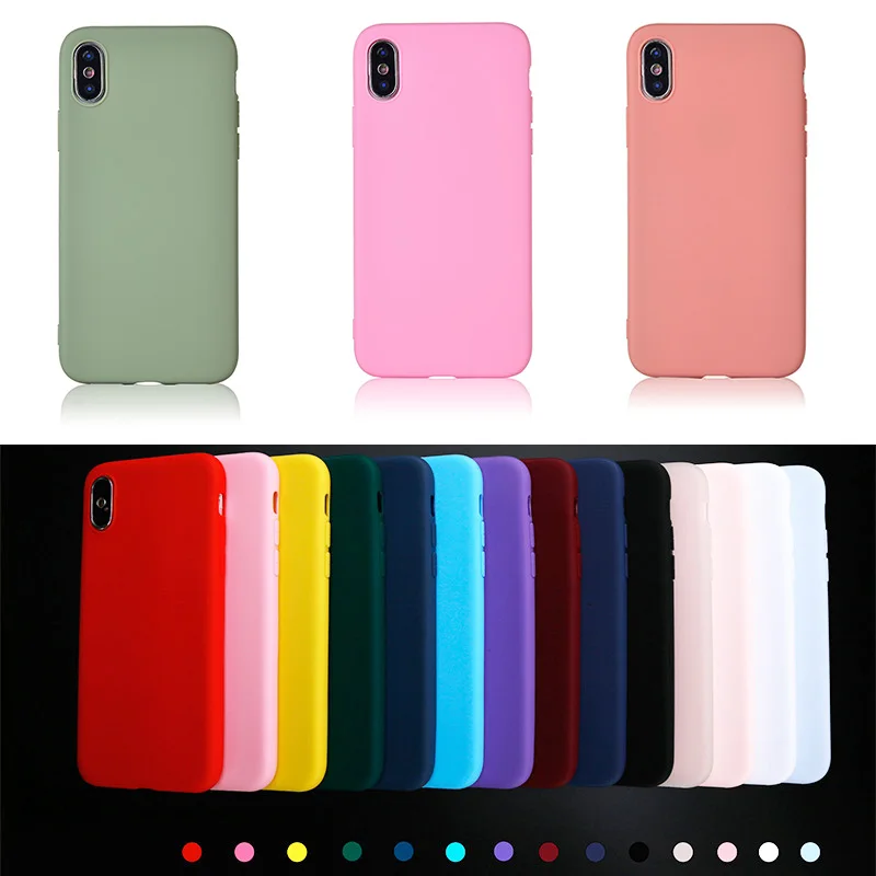 Роскошный ударопрочный матовый мягкий чехол из ТПУ для iPhone XS MAX XR X карамельный