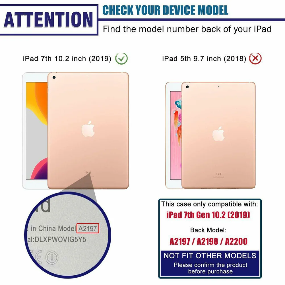 Чехол для iPad 7/8 поколения чехол 10 2 дюйма защитный со слотом ручки тройного
