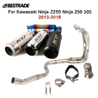 exhaust system for kawasaki z250 z300 ninja 250 300 2013 2016 exhaust header pipe settion slip on 51mm mufflers with db killer