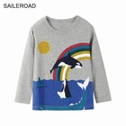 SAILEROADхлопковые рубашки для детей на осень, мальчиков с полосками цветов радуги; Футболка с длинными рукавами топы, майки, футболки для детей От 2 до 7 лет китов рубашка
