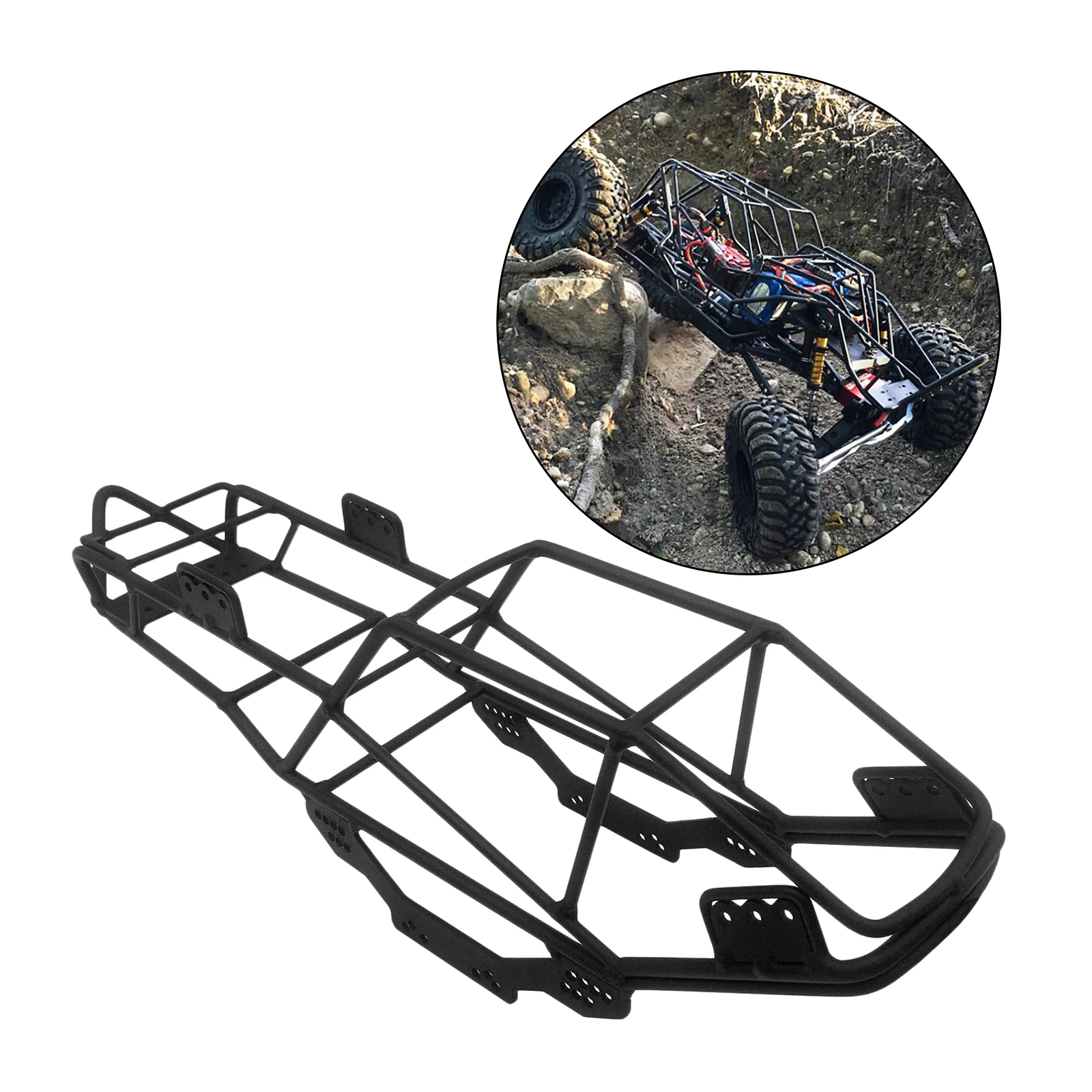 

Black Metal Roll Cage Frame for SCX10 RC Truck Car Replacement Accessories