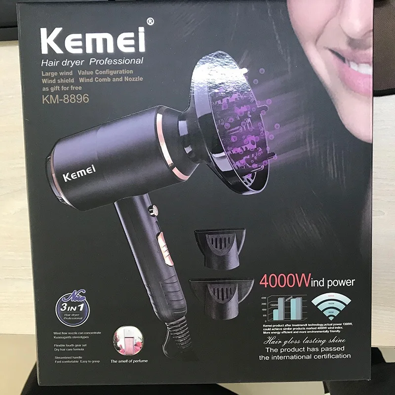 Komei km-8896 высокомощный профессиональный фен для волос молоток фен для волос большой ветер 4000 Вт