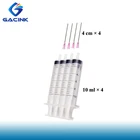 Шприц многоразовый GACINK 10 мл, 4 шт., с иглой 4 см для заправки чернильных картриджей