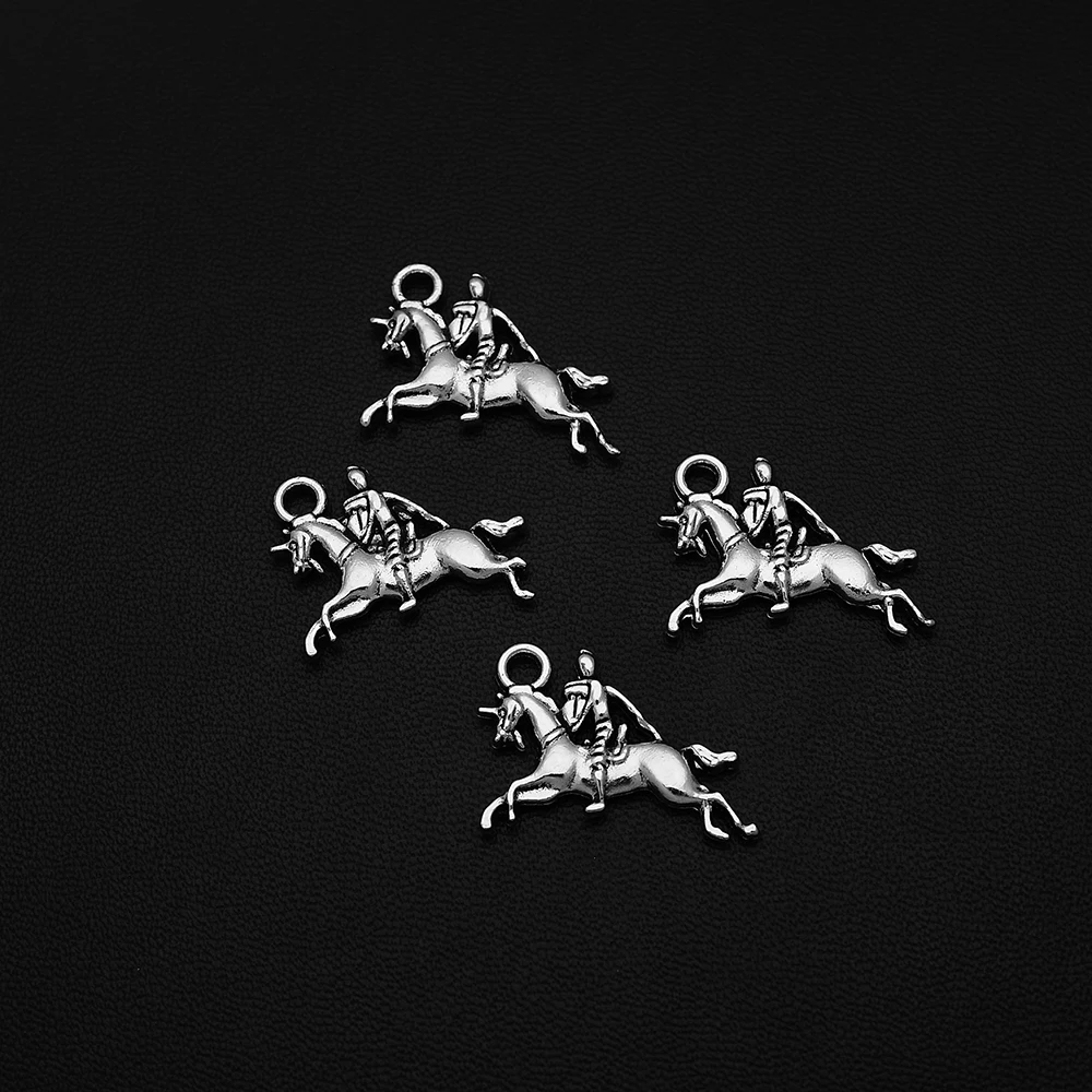 

10pcs/Lots 19x22mm Antique Silver Plated Cavalry Charm Soldier Pendants For Diy Jewellery Making Bulk Items Crafts Hqd Wholesale