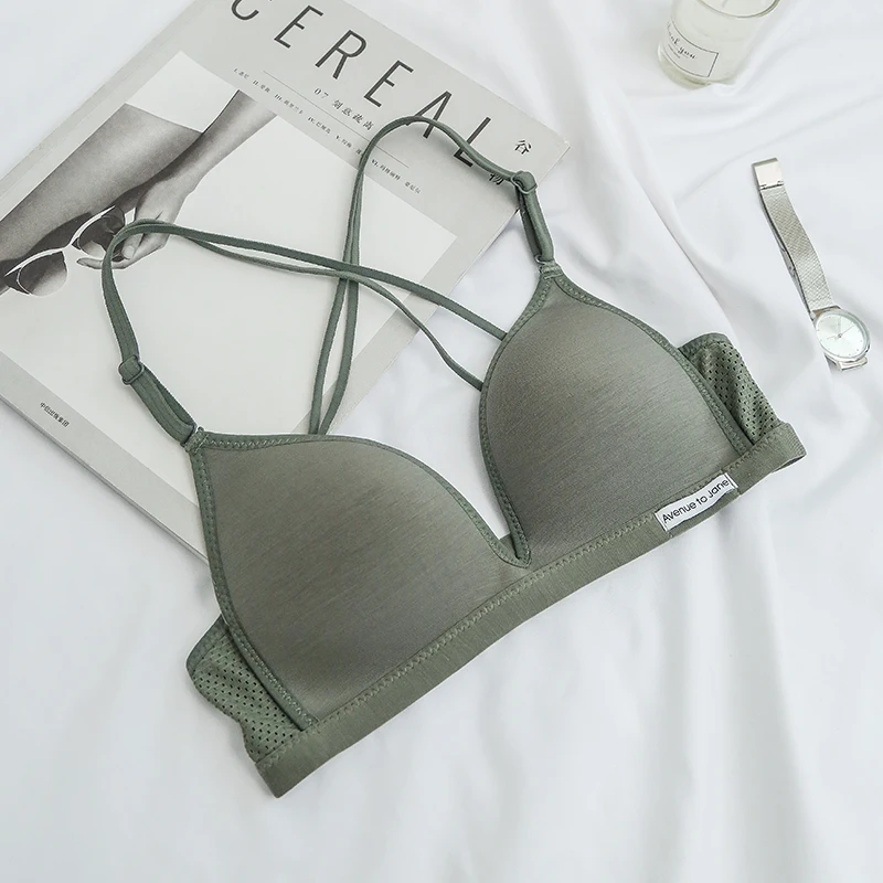 Бюстгальтер с треугольными чашками Wriufred простой тонкий пояс красивой