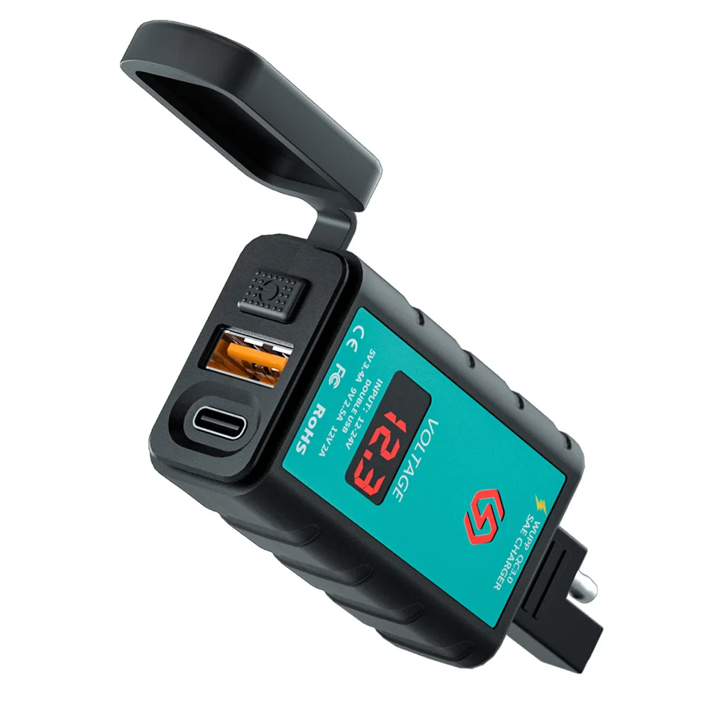 USB зарядное устройство для мотоцикла ZH 1422B3 PD водонепроницаемый переходник SAE на