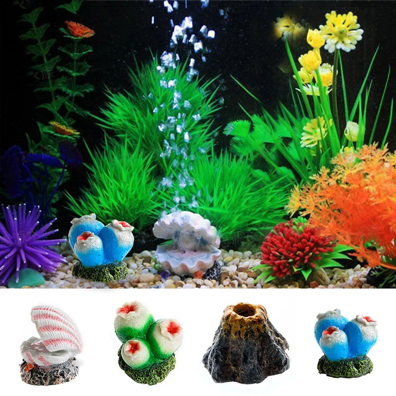 Корпус для аквариума в форме вулкана камень воздушных пузырей кислородный насос