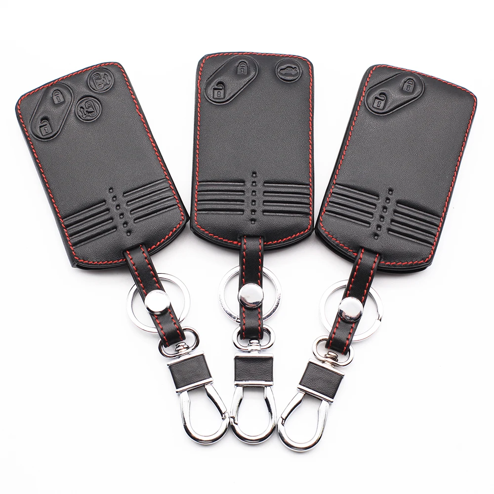 2020 Praise Car Key Card Leather Shell Fob Case Cover for Mazda 3 5 6 8 M8 CX-7 CX-9 2/3/4 Buttons Smart Remote Style Jacket | Автомобили