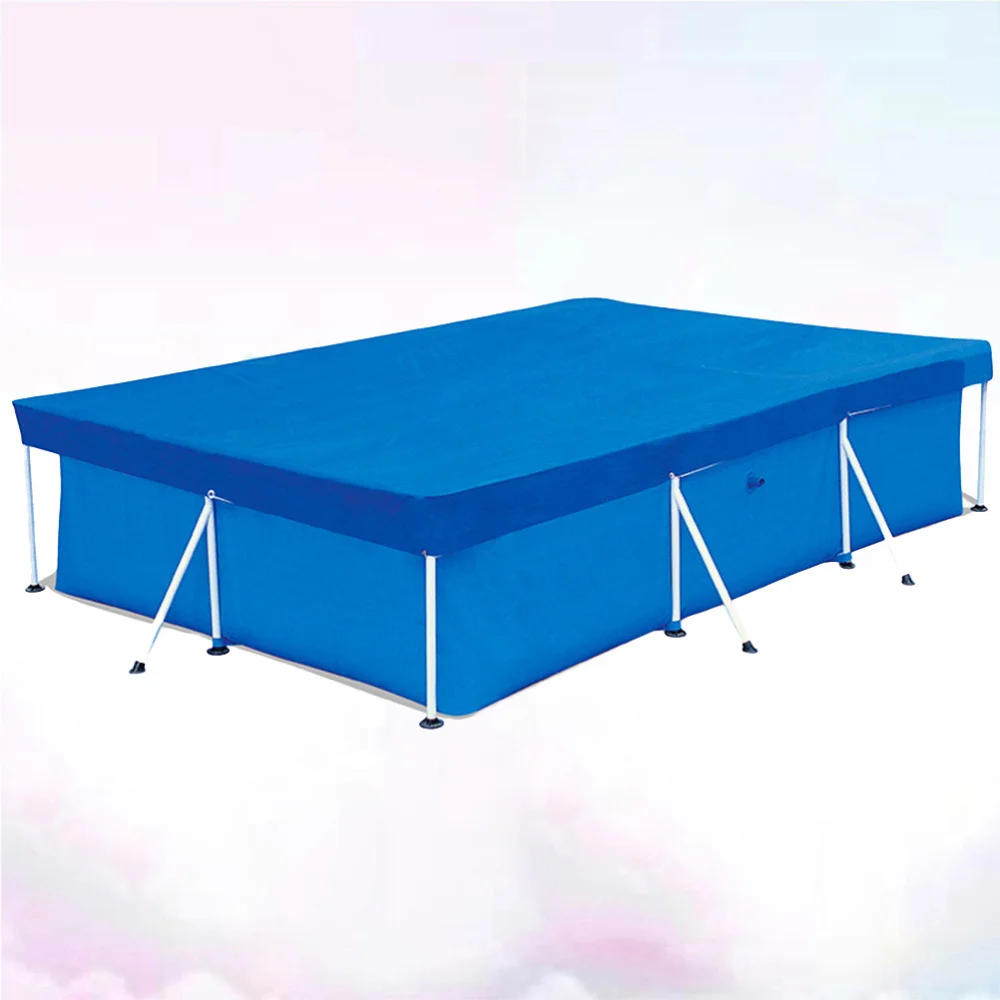 

PE Fabric Weaving Pool Cover Pool Rain Cover Floor Pad for Frame Pools Inflatable Swimming (Blue, 400x211x81cm)