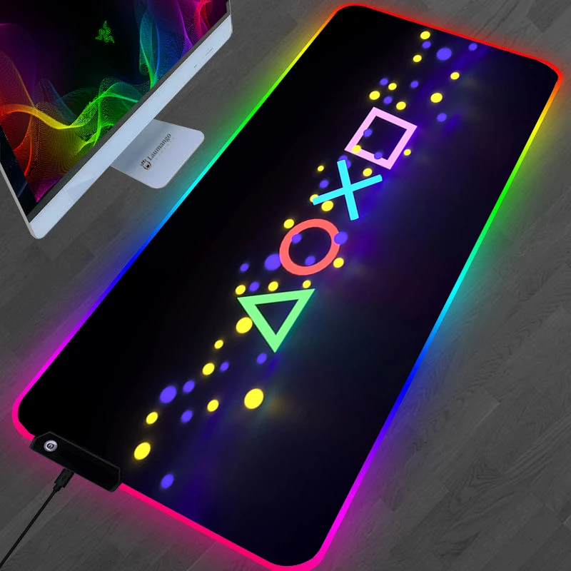 

RGB Ps4 Mouse Gamer Desk Anime Mouse Pad Xxl Gamers Accessories PC Gamer Cabinet Rug Gaming Laptop Varmilo Mausepad Mice Office